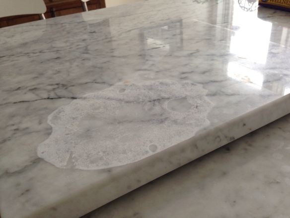 How to remove rings from marble table top
